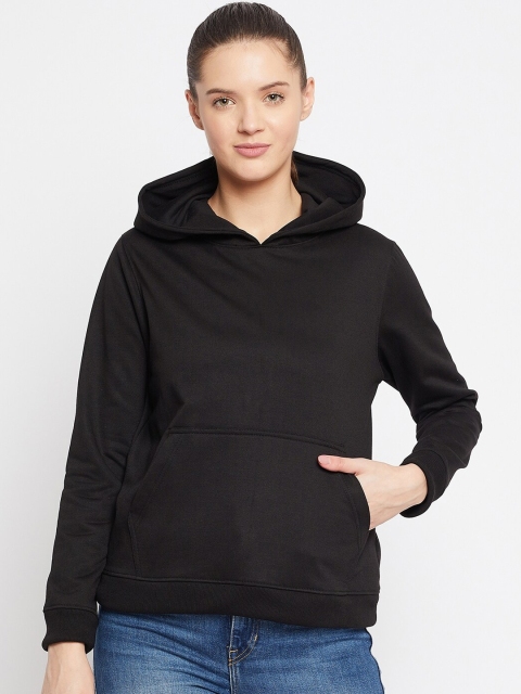 

FRENCH FLEXIOUS Women Black Hooded Sweatshirt