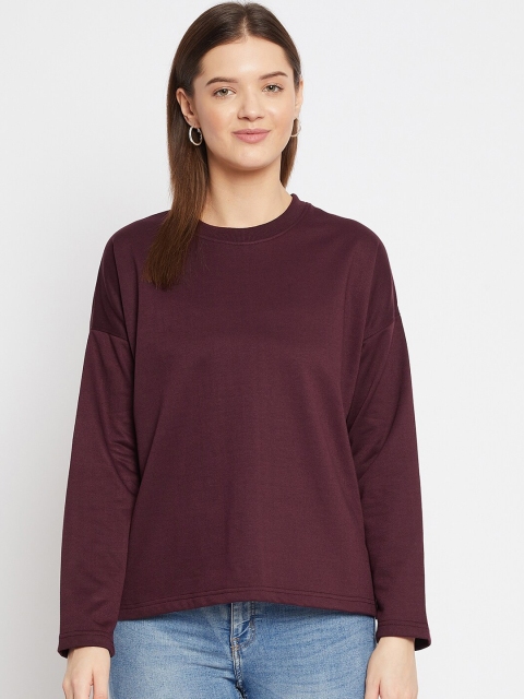 

FRENCH FLEXIOUS Women Burgundy Sweatshirt