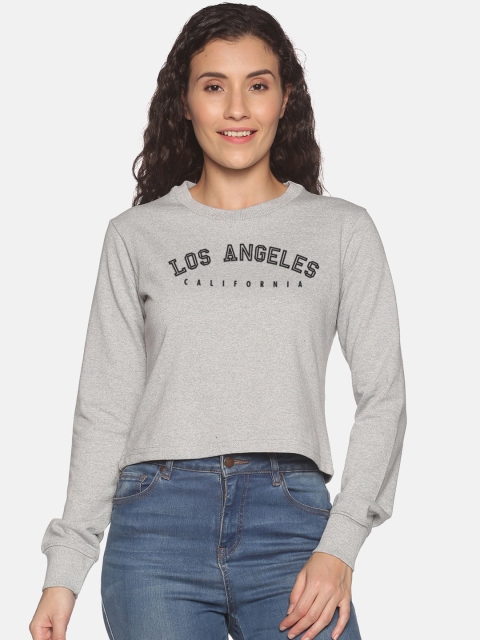 

BEVERLY BLUES Women Grey Printed Sweatshirt