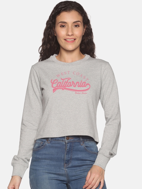 

BEVERLY BLUES Women Grey Printed Sweatshirt