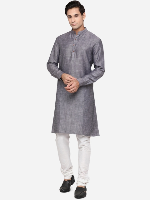 

Modi Kurta Men Grey Striped Thread Work Kurtas