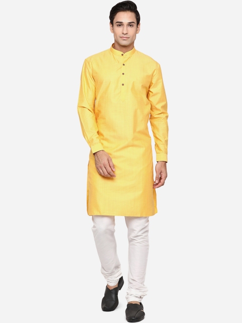 

Modi Kurta Men Yellow Striped Kurtas