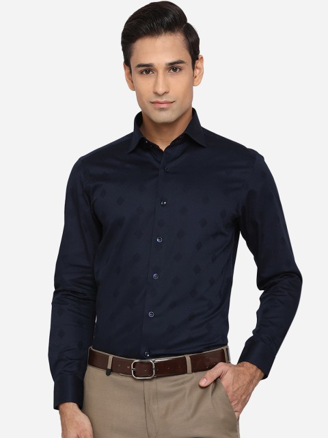 

JB STUDIO Men Navy Blue Slim Fit Floral Opaque Printed Formal Shirt