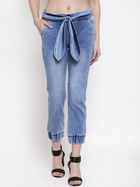 

River Of Design Jeans Women Blue Jogger High-Rise Heavy Fade Stretchable Jeans