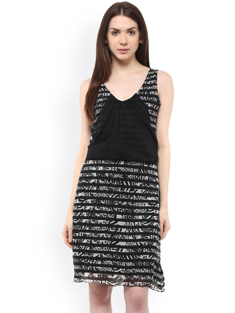 

Athena Women Black & White Printed A-Line Dress