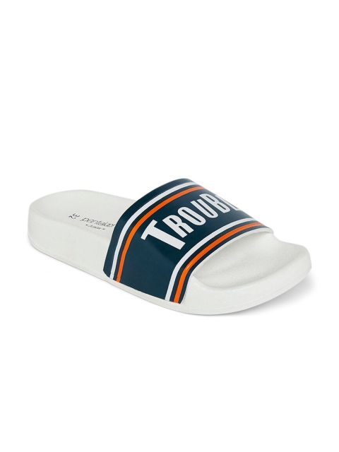 

Pantaloons Junior Boys Navy Blue & White Printed Sliders