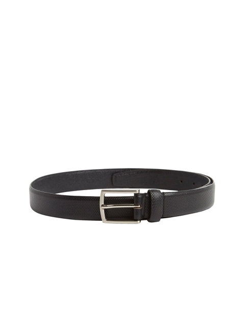 

Parx Men Black Textured Leather Belt