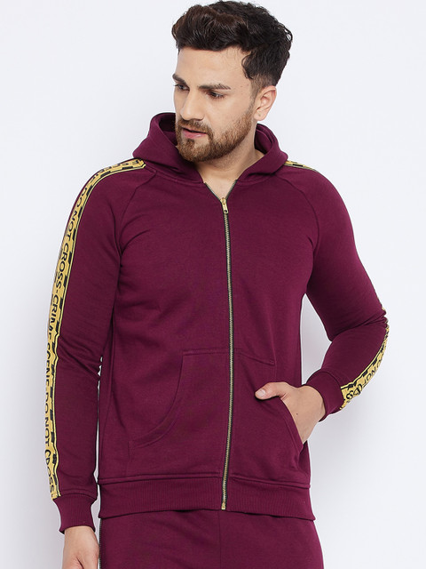 

FUGAZEE Men Maroon Hooded Sweatshirt