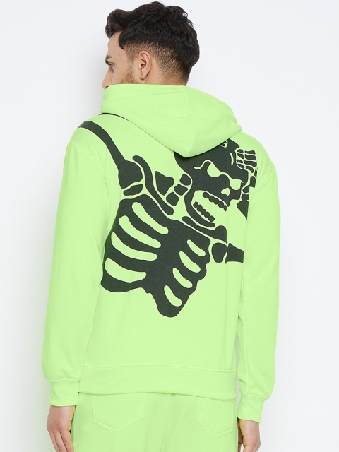 

FUGAZEE Men Fluorescent Green Printed Hooded Sweatshirt