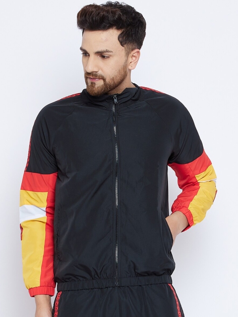 

FUGAZEE Men Black Colourblocked Windcheater Sporty Jacket
