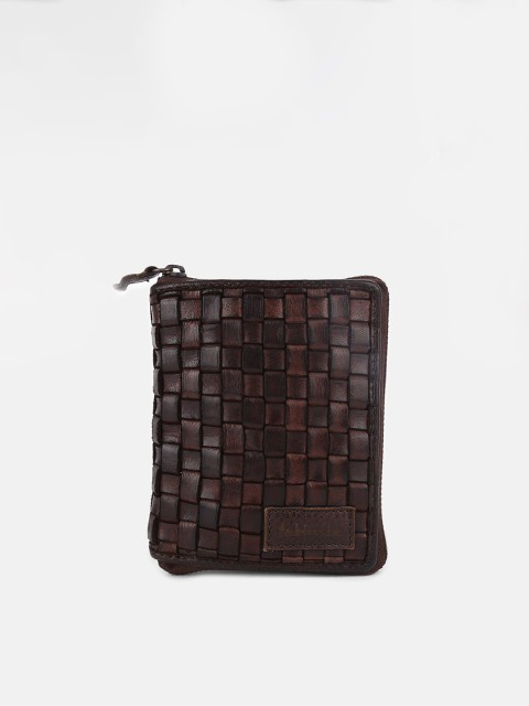 

Fabindia Women Brown Textured Zip Around Wallet