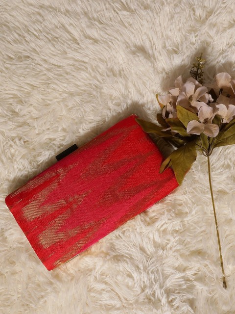 

TRINK Red & Pink Ikkat Box Clutch