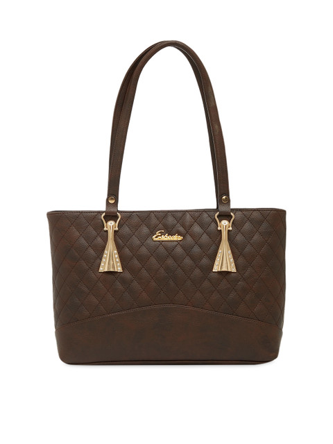 

ESBEDA Brown Textured PU Structured Shoulder Bag with Quilted