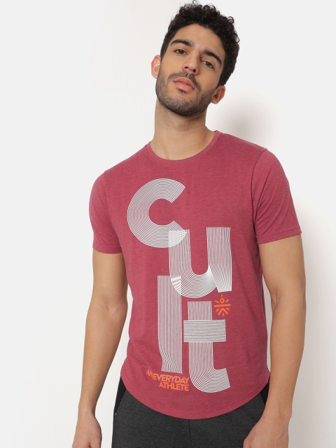 

Cultsport Men Maroon Typography Printed Training or Gym T-shirt