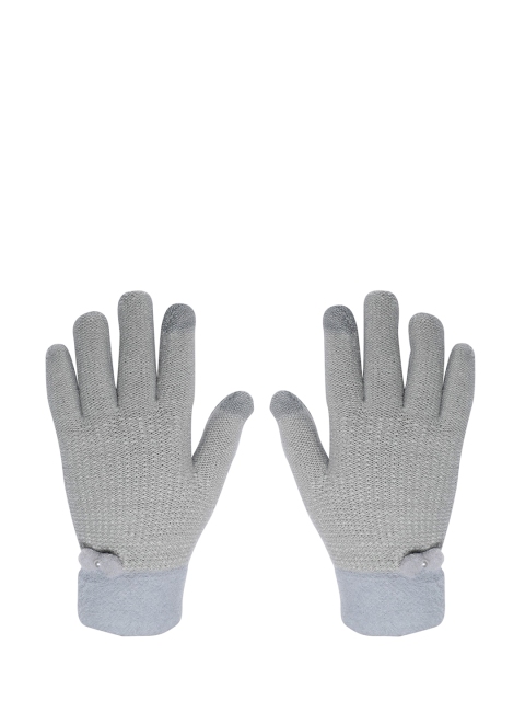 

LOOM LEGACY Women Grey Melange Acrylic Hand Gloves