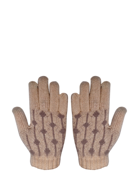 

LOOM LEGACY Women Beige & Brown Patterned Gloves