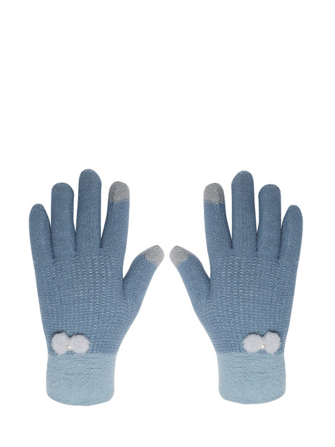 

LOOM LEGACY Women Blue Patterned Hand Gloves
