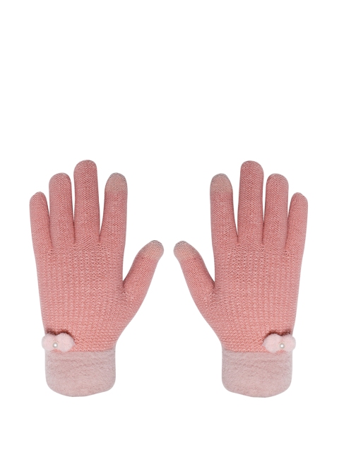 

LOOM LEGACY Women Pink Solid Gloves