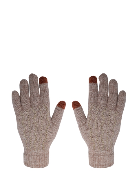 

LOOM LEGACY Women Brown Patterned Hand Acrylic Gloves