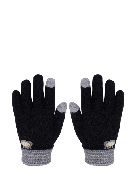 

LOOM LEGACY Women Black & Grey Patterned Gloves