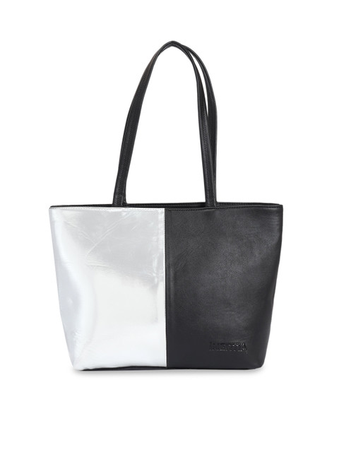 

Ratans Brown Colourblocked PU Oversized Structured Shoulder Bag