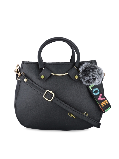 

Ratans Black PU Structured Handheld Bag with Bow Detail