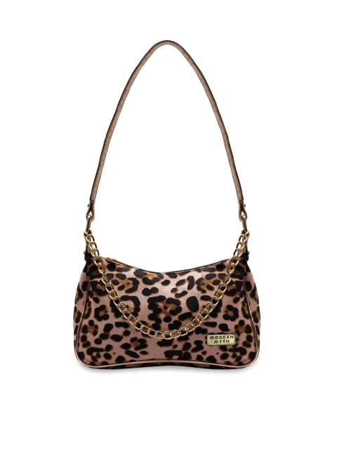 

MODERN MYTH Pink Animal Print Baguette Shoulder Bag