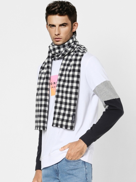 

Jack & Jones Men Black & White Checked Acrylic Scarves