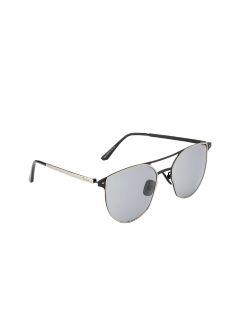 

Ted Smith Unisex Grey Lens & Gunmetal-Toned Aviator Sunglasses with UV Protected Lens