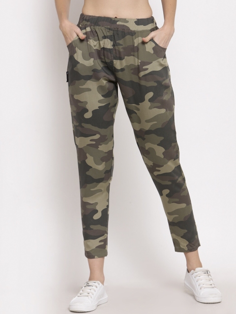 

KLOTTHE Woman Multi colour Camouflage Printed Cotton Track Pants