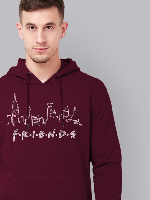 

Free Authority Men Maroon Friends Printed Hooded Sweatshirt