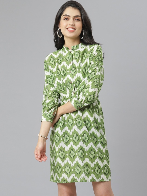 

am ma Green A-Line Dress