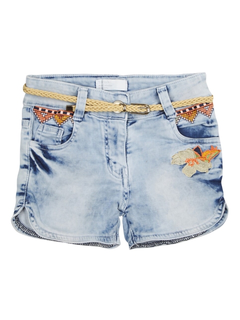 

Tiny Girl Girls Blue Washed Denim Shorts With Belt