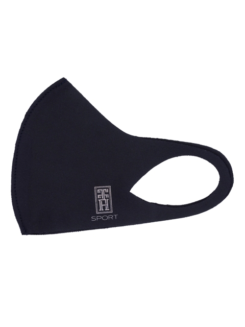 

The Tie Hub Unisex Black Solid Single Ply Reusable Sports Outdoor Cloth Mask