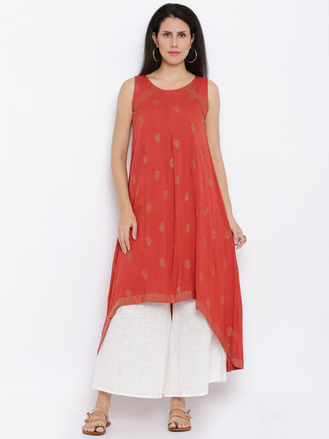 

Global Desi Red Printed Kurta