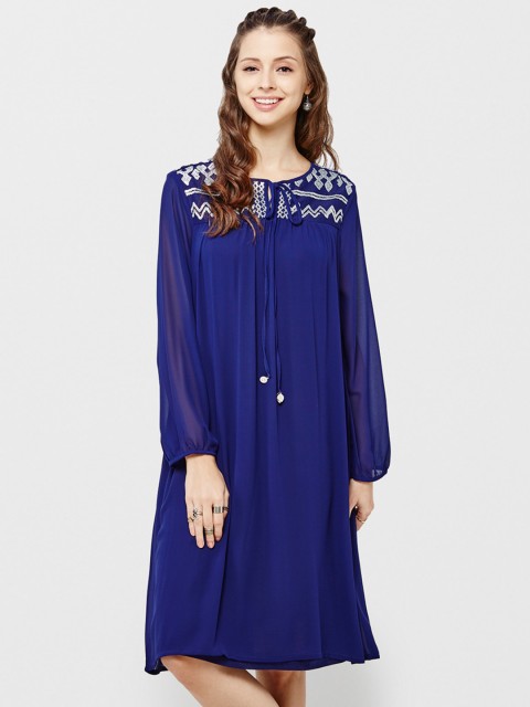 

Global Desi Blue Sequinned Tunic