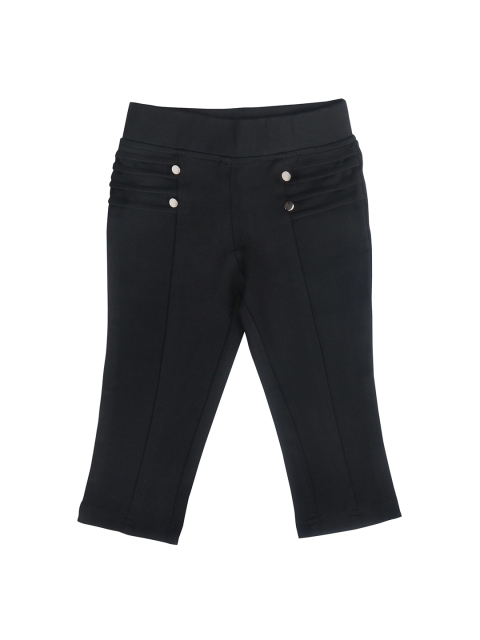 

Tiny Girl Girls Black Solid Regular Fit Capris