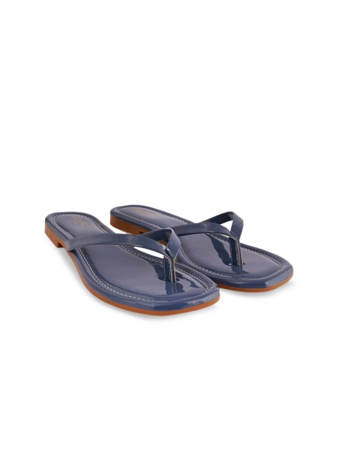 

SCENTRA Women Navy Blue T-Strap Flats