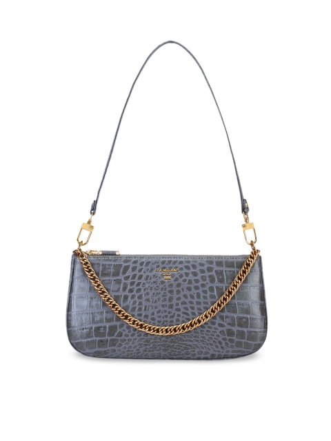 

Da Milano Grey Leather Structured Shoulder Bag