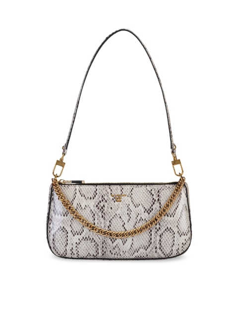 

Da Milano Grey Animal Textured Leather Shoulder Bag