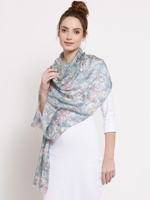 

J Style Women Green & Yellow Abstract Printed Cotton Stole