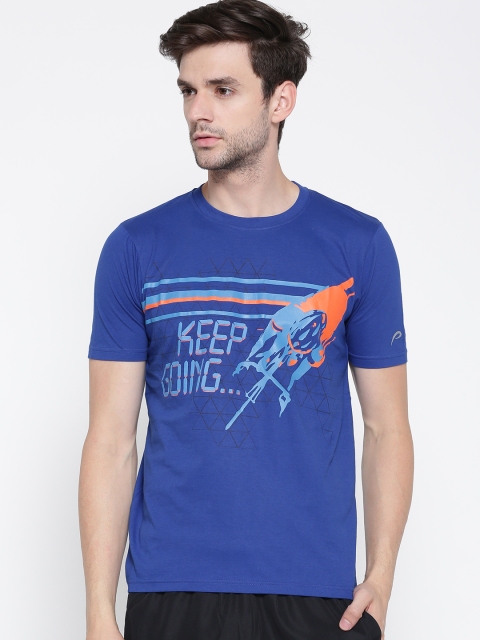 

Proline Active Men Blue Printed Round Neck T-shirt