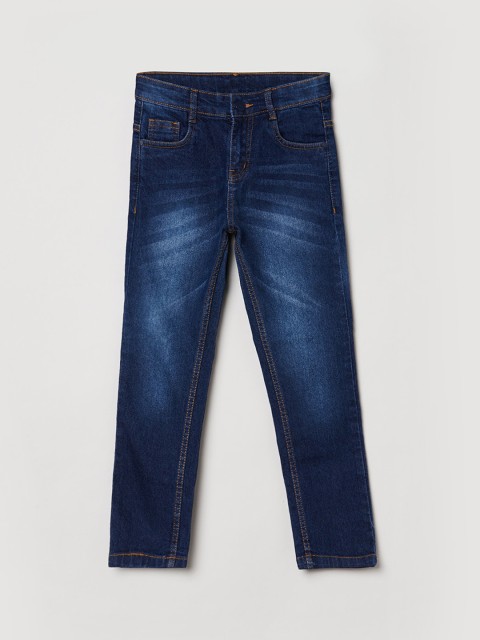 

max Boys Blue Skinny Fit Heavy Fade Jeans