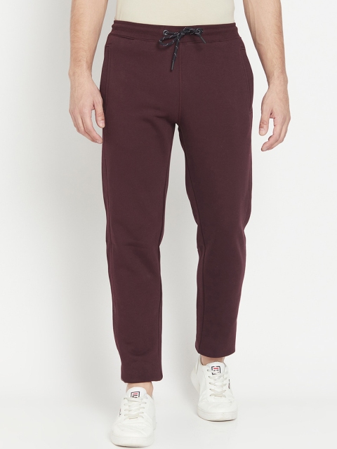 

Octave Men Burgundy Solid Cotton Track Pants