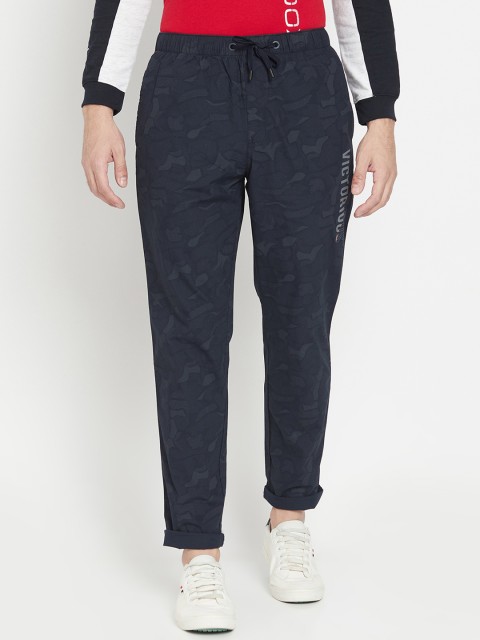 

Octave Men Navy Blue Camouflage Printed Cotton Track Pants