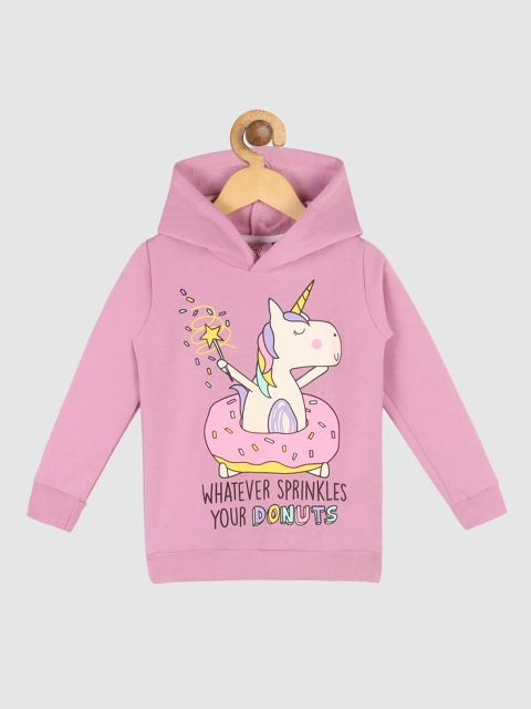 

Lazy Shark Girls Purple Printed Hooded Sweatshirt