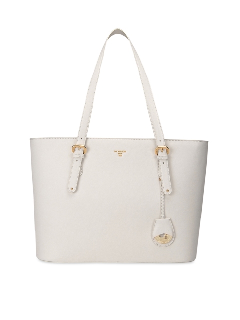 

Da Milano White Leather Structured Shoulder Bag