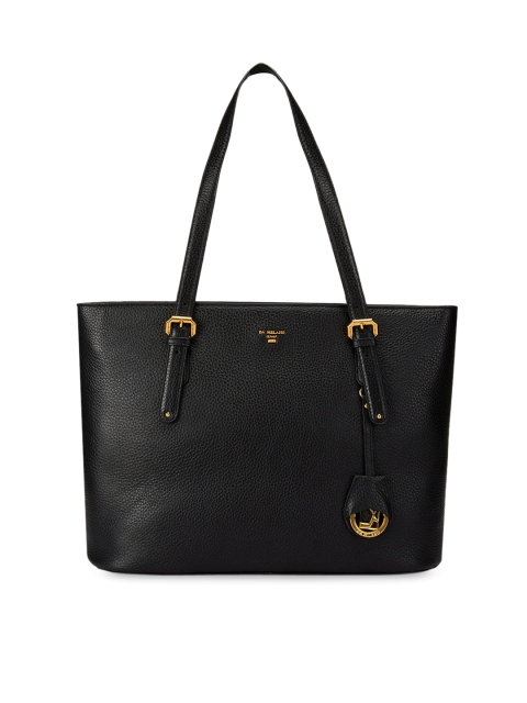 

Da Milano Black Leather Structured Shoulder Bag