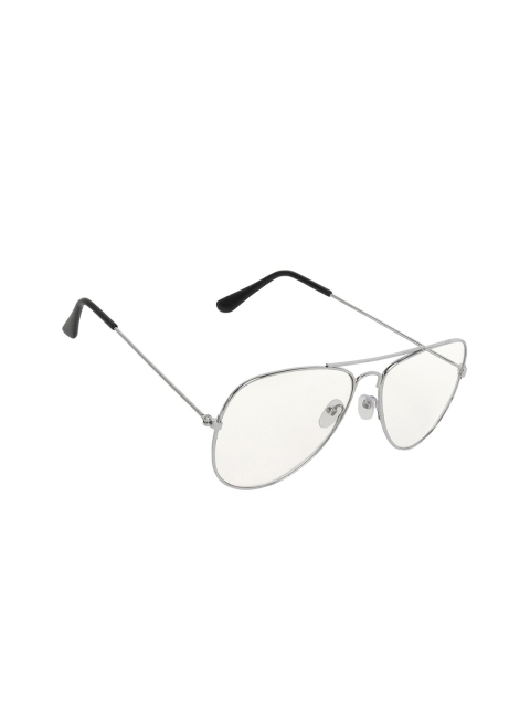 

ALIGATORR Clear Lens & SilverAviator Sunglasses & UV Protected Lens AGR_AVI_WT_NICKLE, Silver