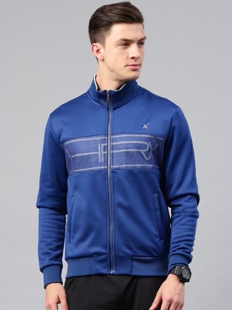 

HRX by Hrithik Roshan Blue Printed Active RAPID-DRY Sweatshirt